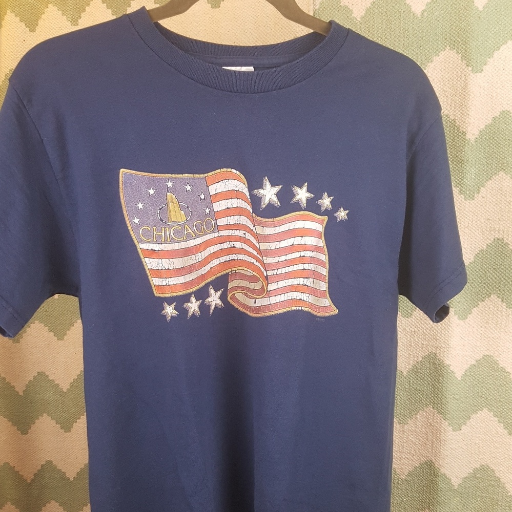 Vintage 90s Chicago Flag Tshirt